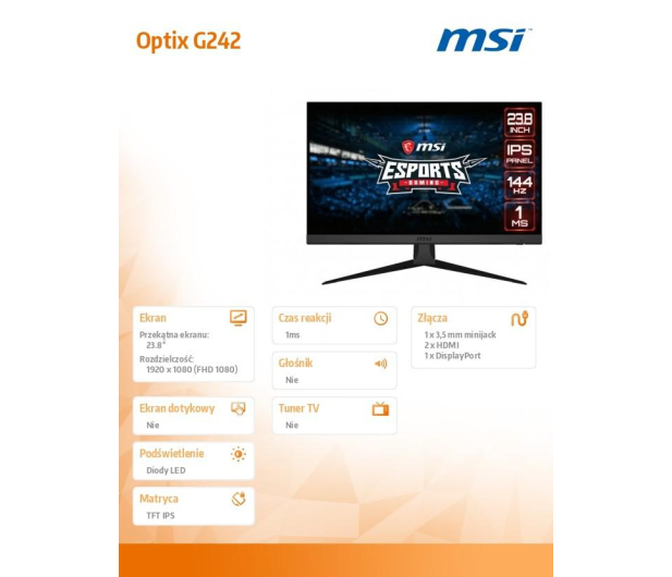MSI 23,8" Optix G242 - 622104 - zdjęcie 6